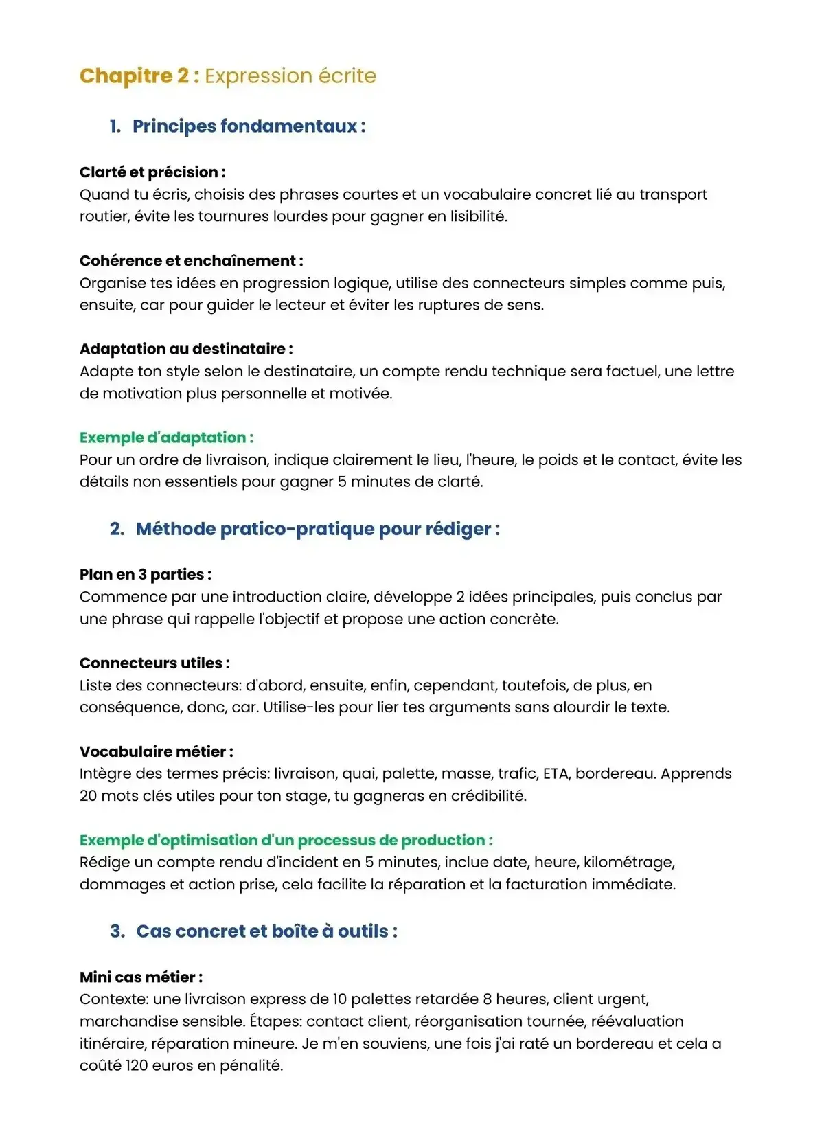 Example Fiche de Révision Bac Pro CRM